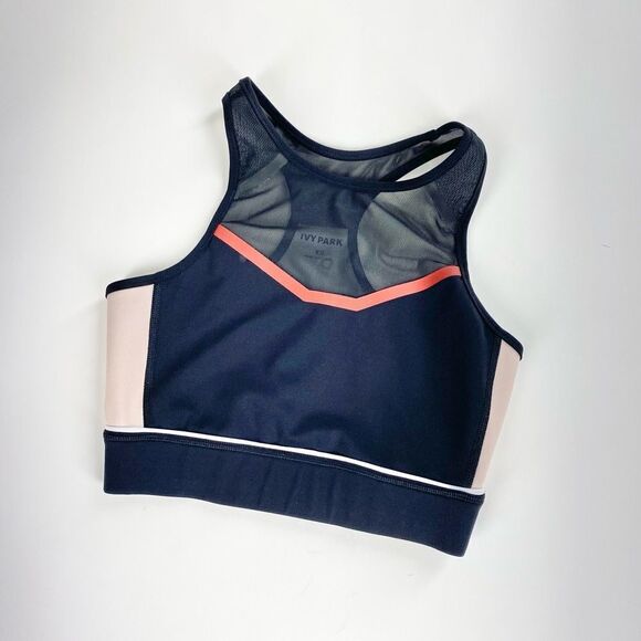 Ivy Park graphic sheer cut out color block sports bra XS - Picture 1 of 10